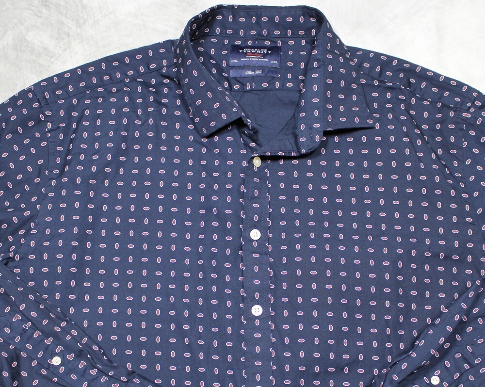 Charles Tyrwhitt Long Sleeve Button Shirt Mens 2XL Geometric Slim Fit
